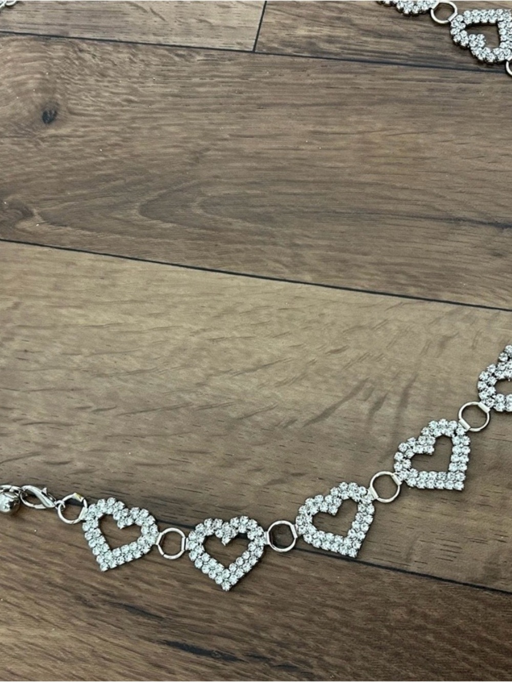 Silver Heart Crystal Link Belt - Picture 2 of 7